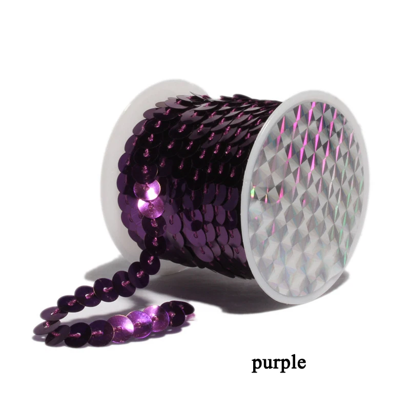 purple 5 м/лот, 6 мм, блестки для шитья, блестки, блестки, отделка для дизайна ногтей, Свадебный декор, блестки с блестками, одежда для девочек - Цвет: purple