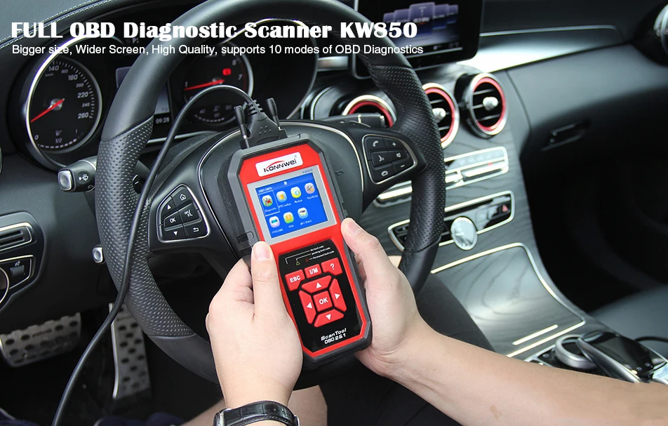 OBD2 автоматический сканер KONNWEI KW850 сканер универсальный считыватель кодов многоязычный диагностический инструмент OBD 2 автоматический сканер