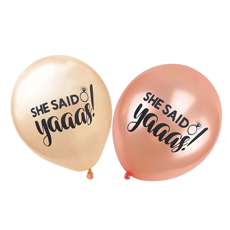 10pcs She Said Yaaas Letter Printed Latex Balloons Rose Gold Helium Air Ball Globos Wedding Bachelorette Party Decoration | Дом и сад