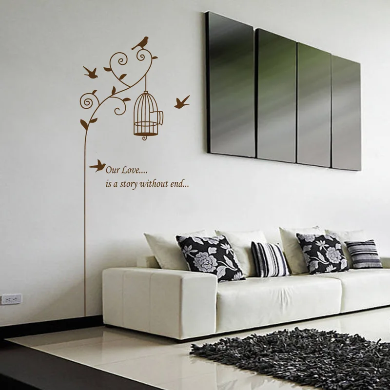 

Creative birdcage wall sticker PVC Material DIY art birdcage wall decals For Living room bedroom Kids room decor sticker