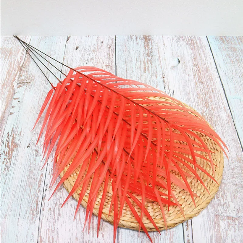 

Wholesale Simulated iron Leaves green plants Fake Palm Tree Leaf Greenery for Floral flower Arrangement flore wedding decoration