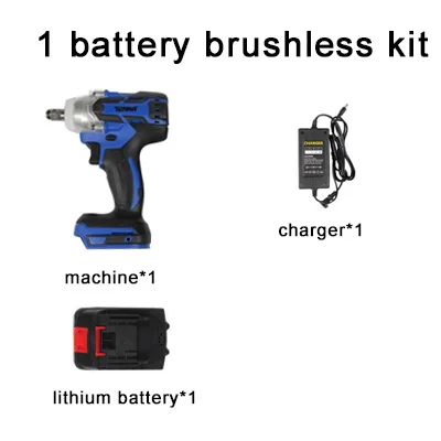 1 battery set TENWA 21 в ударный Аккумуляторный Электрический ключ бесщеточный ключ профессиональный электроинструмент перезаряжаемая литиевая батарея с двумя батареями - Цвет: 1 battery set