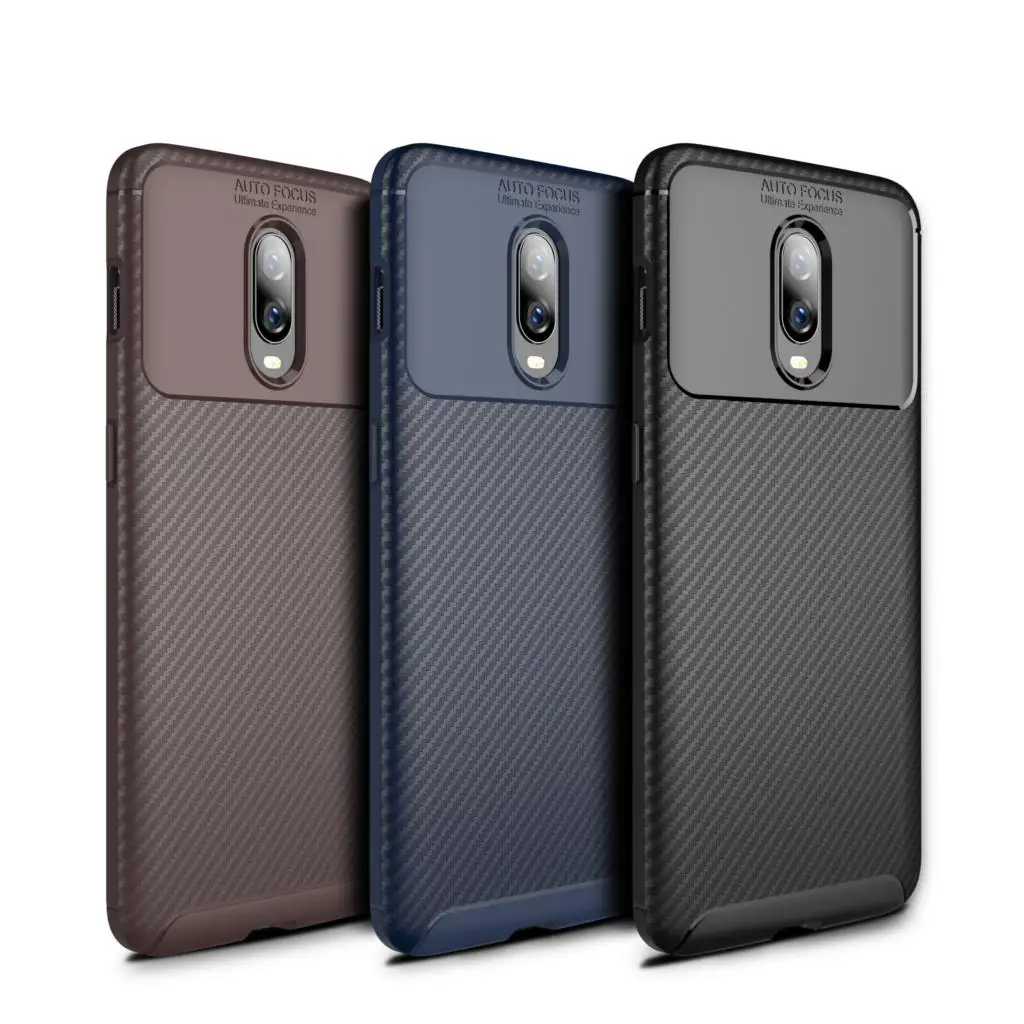 Чехол для телефона из углеродного волокна Oneplus One plus 6 6T 7 высококачественный