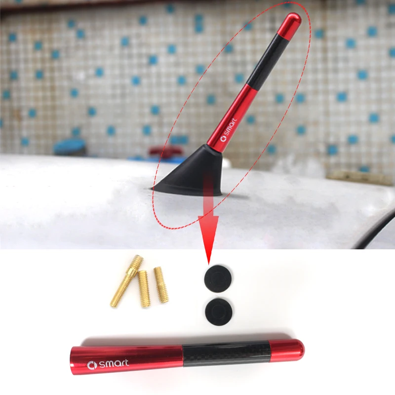 Углеродное волокно Радио Автомобильная антенна сигнал для smart 453 Forfour 451 fortwo 4 7