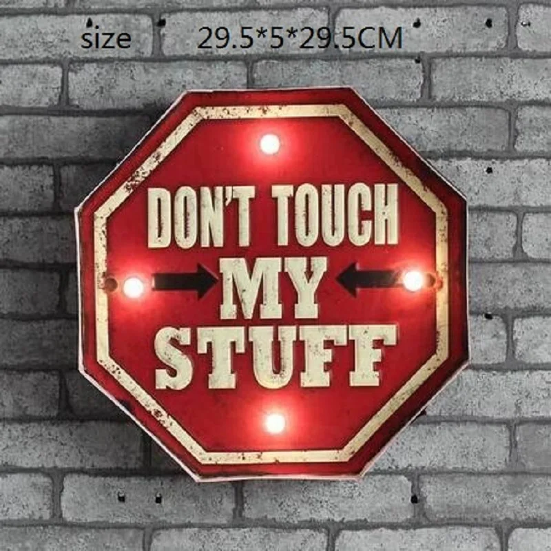 Винтажные светодиодные неоновые огни знаки железный лист живопись потертый шик