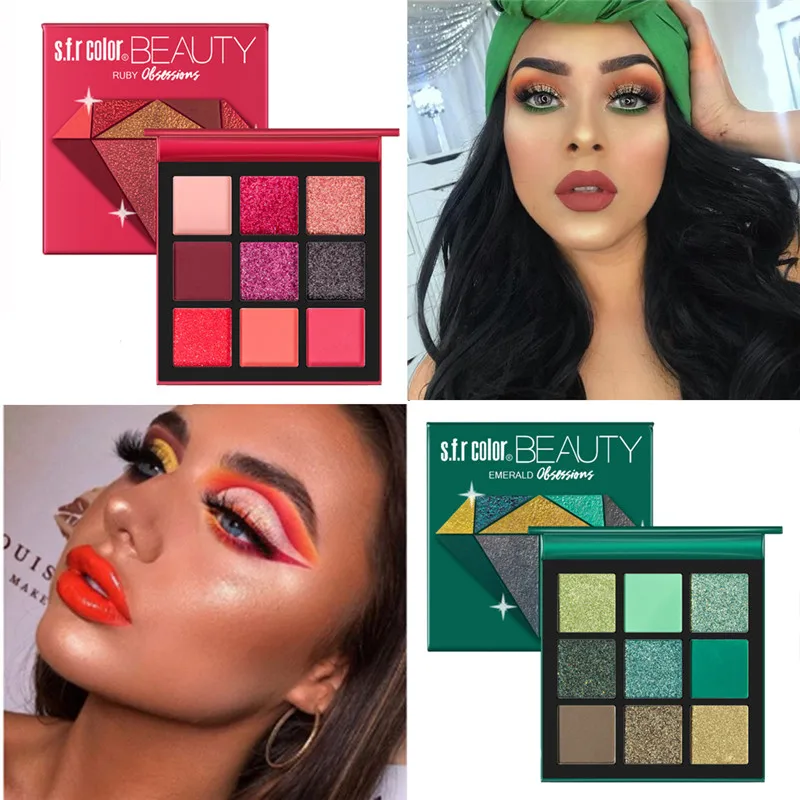 9 цветов Обнаженная блестящая палитра теней для век мерцающий матовый пигмент