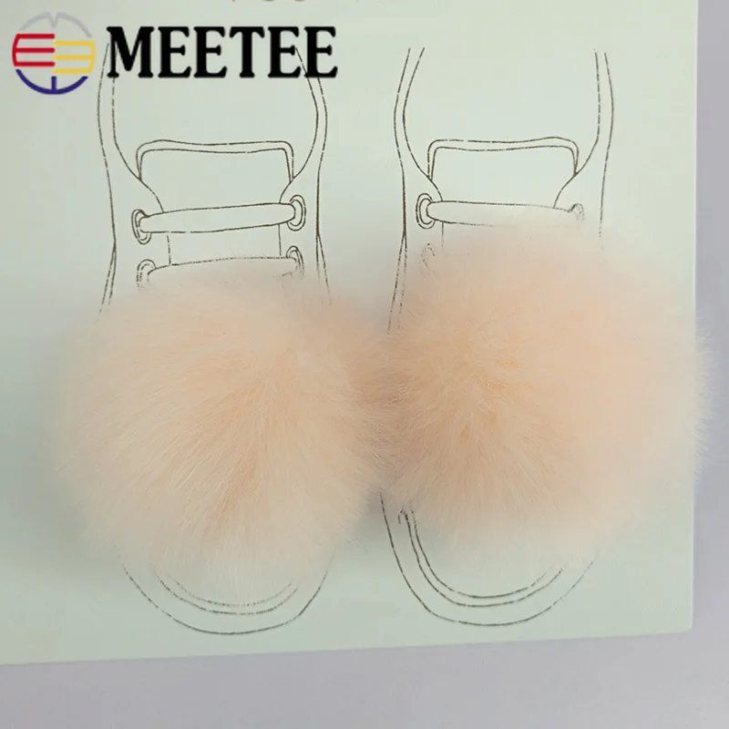 Meetee/2 пары 7 см с помпонами из искусственного меха кролика пряжкой одежда
