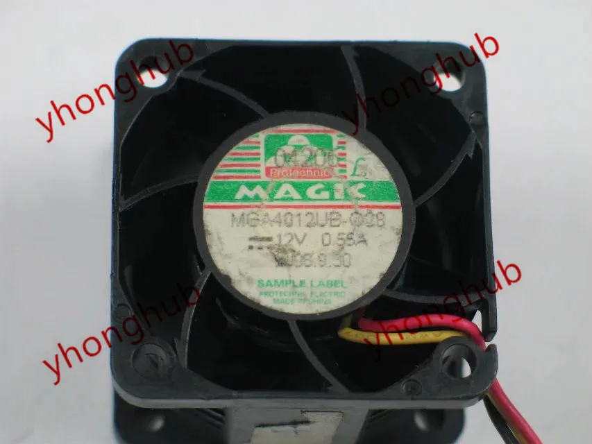 Волшебная MGA4012UB-O28 DC 12V 0.55A 3-жильный 40x40x28 мм Сервер вентилятор охлаждения |