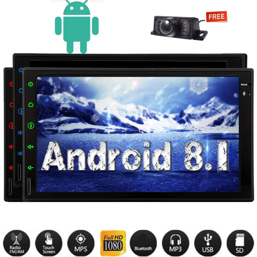 Android 8.1 Car Stereo 2 Din in Dash GPS Navigation Radio Receiver Bluetooth Head Unit Support Phone Mirroring | Автомобили и