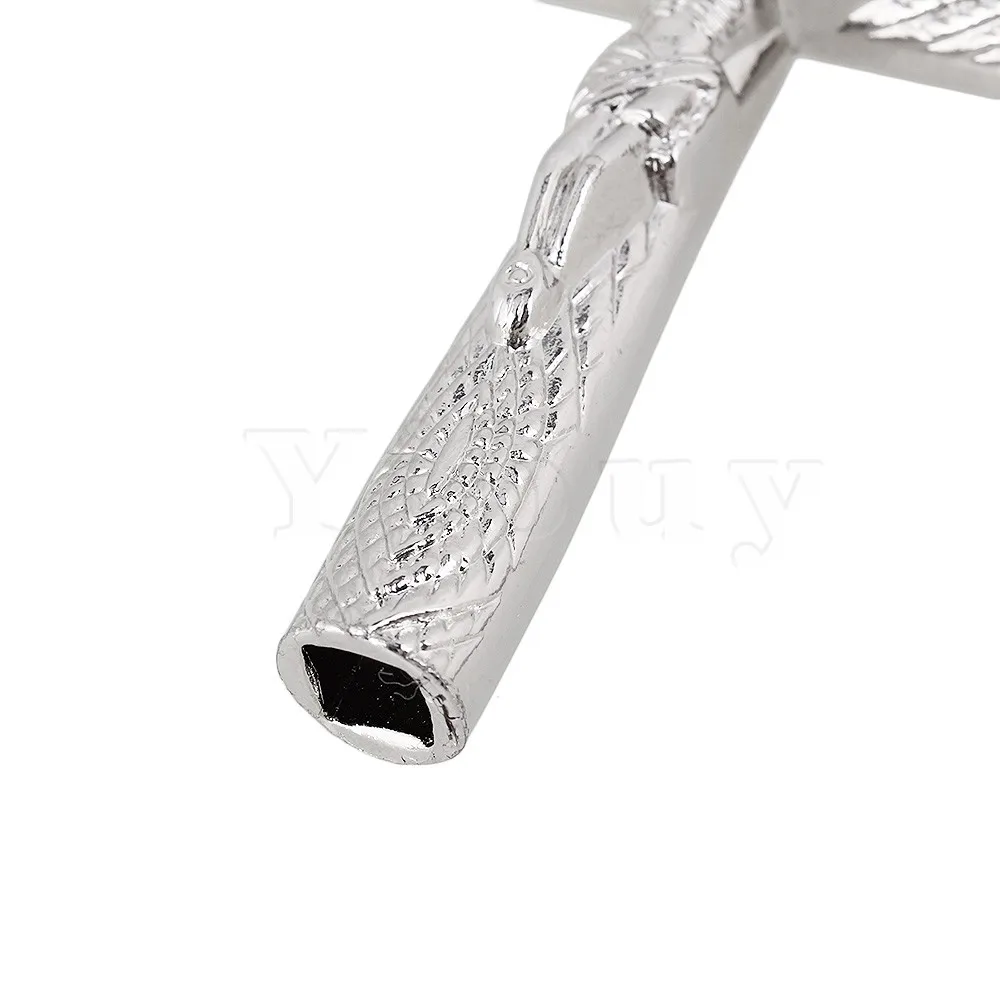 

Yibuy Silver Jesus Chrome plated steel Cross Drum Key Chain