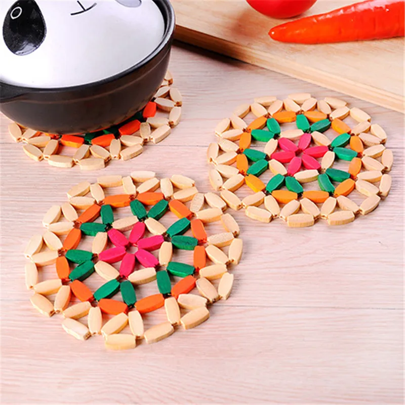 Бамбуковый нескользящий коврик для стола в форме цветка|coaster|coaster matcoasters table |