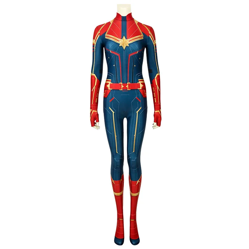 Costume Only Костюм капитана Марвел(фильм) комбинезон Карол Дэнверс Косплей зентай маска для хеллоуина и карнавала адуит женский модный комбинезон наряд - Цвет: Costume Only