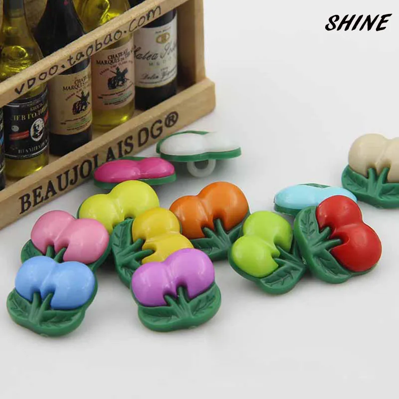 

Resin Sewing Buttons Scrapbooking Cherry Multicolor Mixed Shank Cartoon 17 x 16mm 50 PCs Costura Botones Decorate bottoni botoes