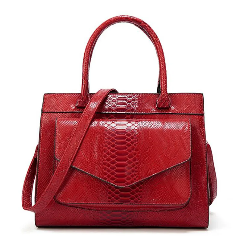 

Pu Leather Handbags Women Bag High Quality Casual Female Bags Snake Tote Vintage Shoulder Bag Ladies Large Capacity Bolsos