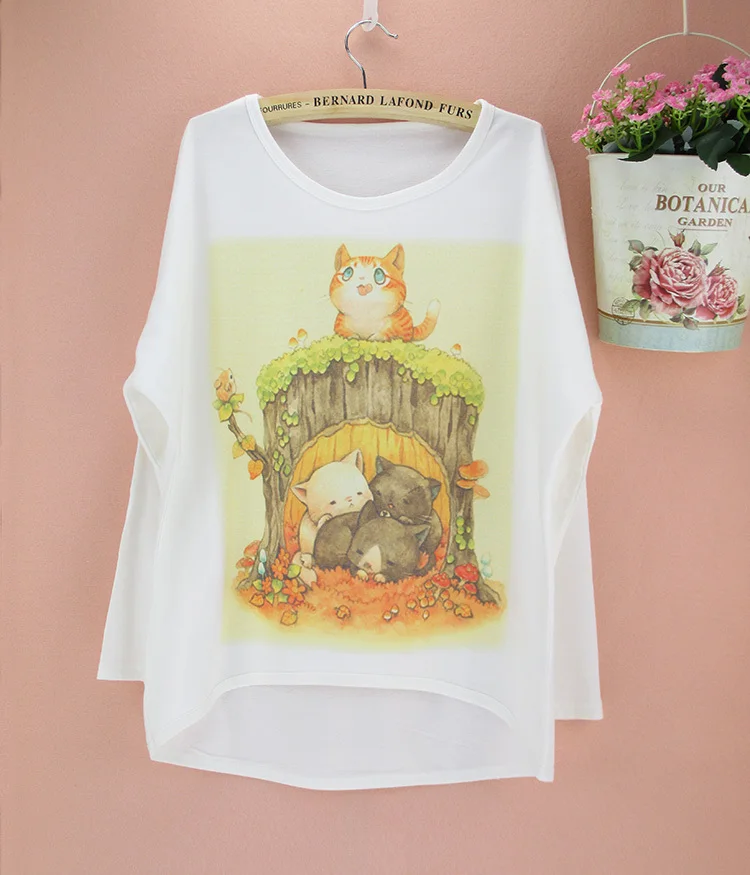 Женская футболка с рукавом летучая мышь принтом|batwing sleeve top|batwing sleevesleeve top |