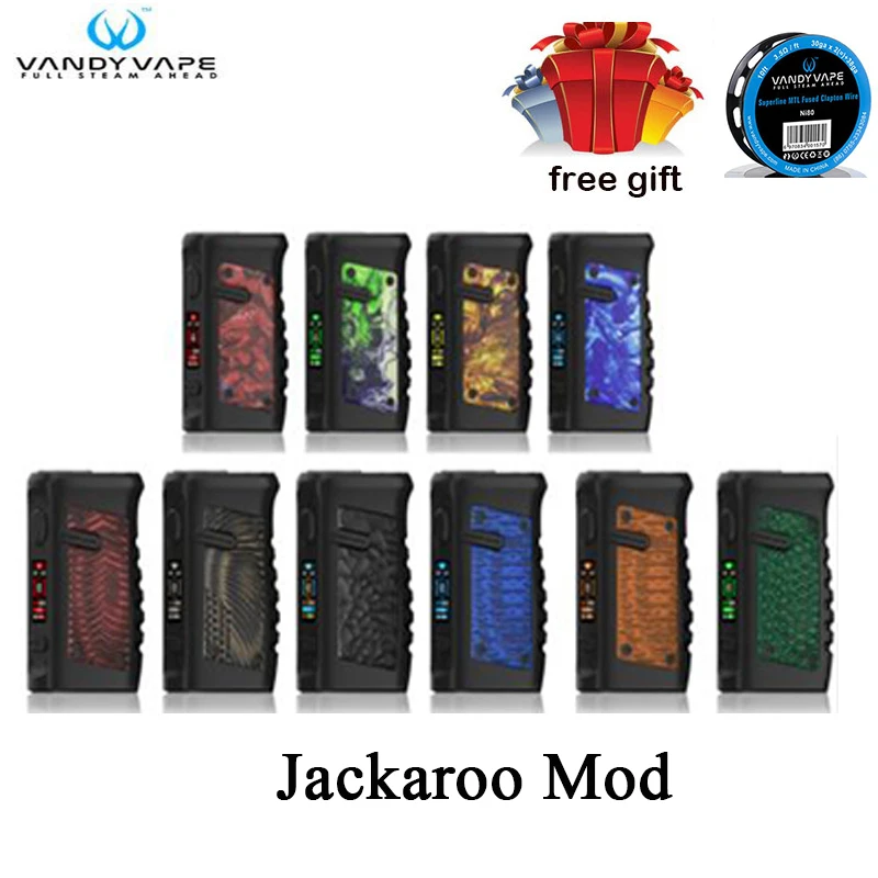 Новый цветной оригинальный Vandy Vape Jackaroo Mod 100 Вт Водонепроницаемый Бокс мод