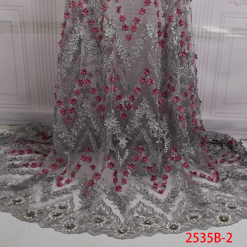 Beautiful Black nigerian lace fabric 3 D Flowers French Lace Fabrics For Wedding Dress Tulle Nigerian Fabric XZ2535B-1 | Дом и сад