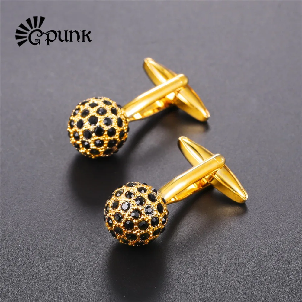 Роскошные мужские запонки рубашка аксессуары золотые Цвет австрийский со