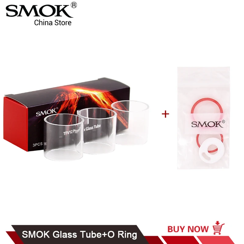 Запасное стеклянное трубочное стекло и уплотнительное кольцо O-образного сечения для бака TFV8 X-Baby TFV12 Big Baby от SMOK, оригинал, 3 шт. в наборе, с силиконовым покрытием.