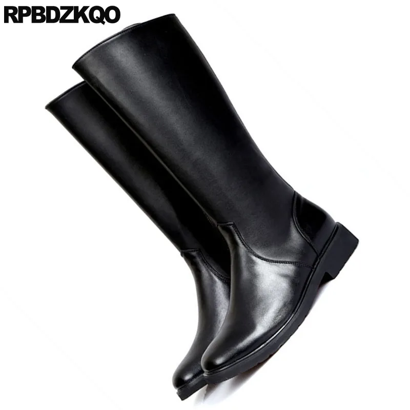 сапоги полусапожки высокое качество настоящие меховые коренастый мужская Плюс