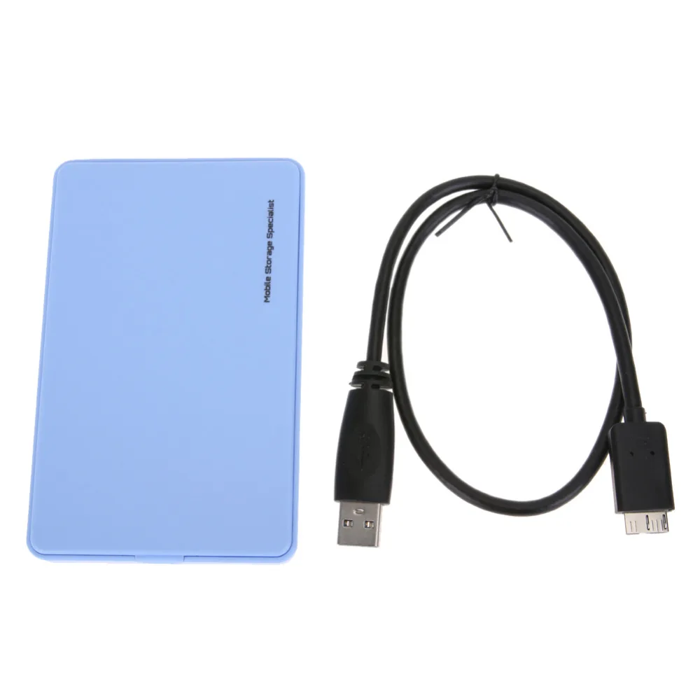Чехол для жесткого диска 2 5 дюйма USB 3 0 SATA Внешний чехол Синий с usb кабелем|hdd box|hard