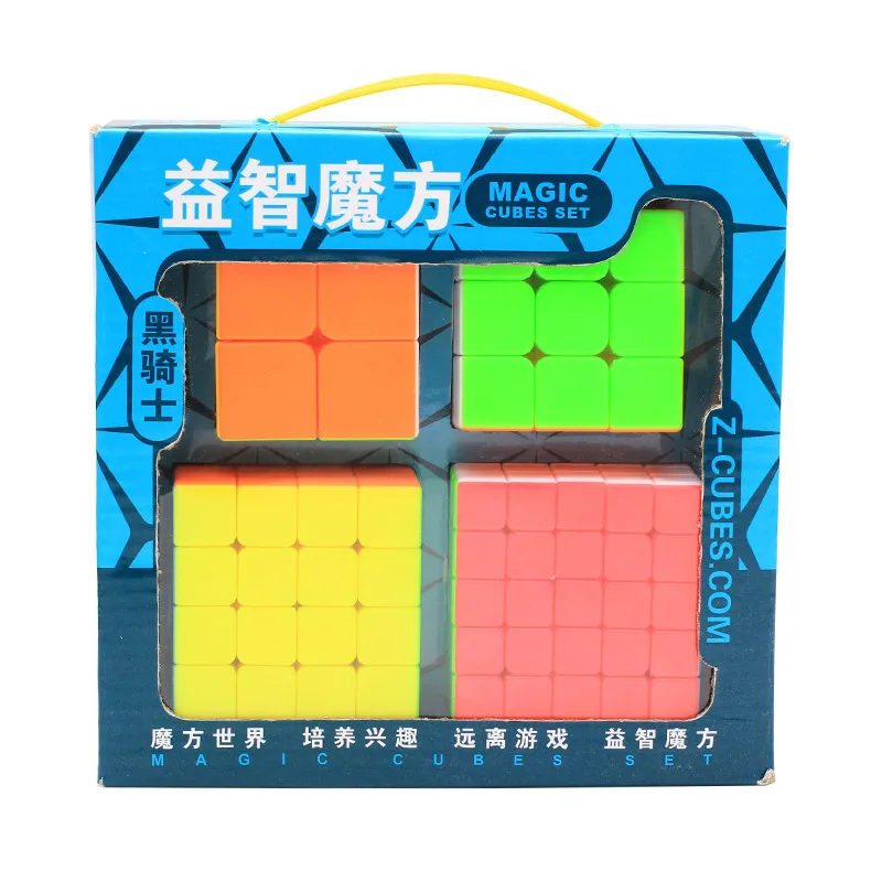 Qiyi воин W 2x2/oneplus 3/OnePlus x 3 4x4 5x5, волшебный куб, набор Скорость куб головоломка цветной нео куб 4 шт./компл. развивающая игрушка с подарочной коробкой