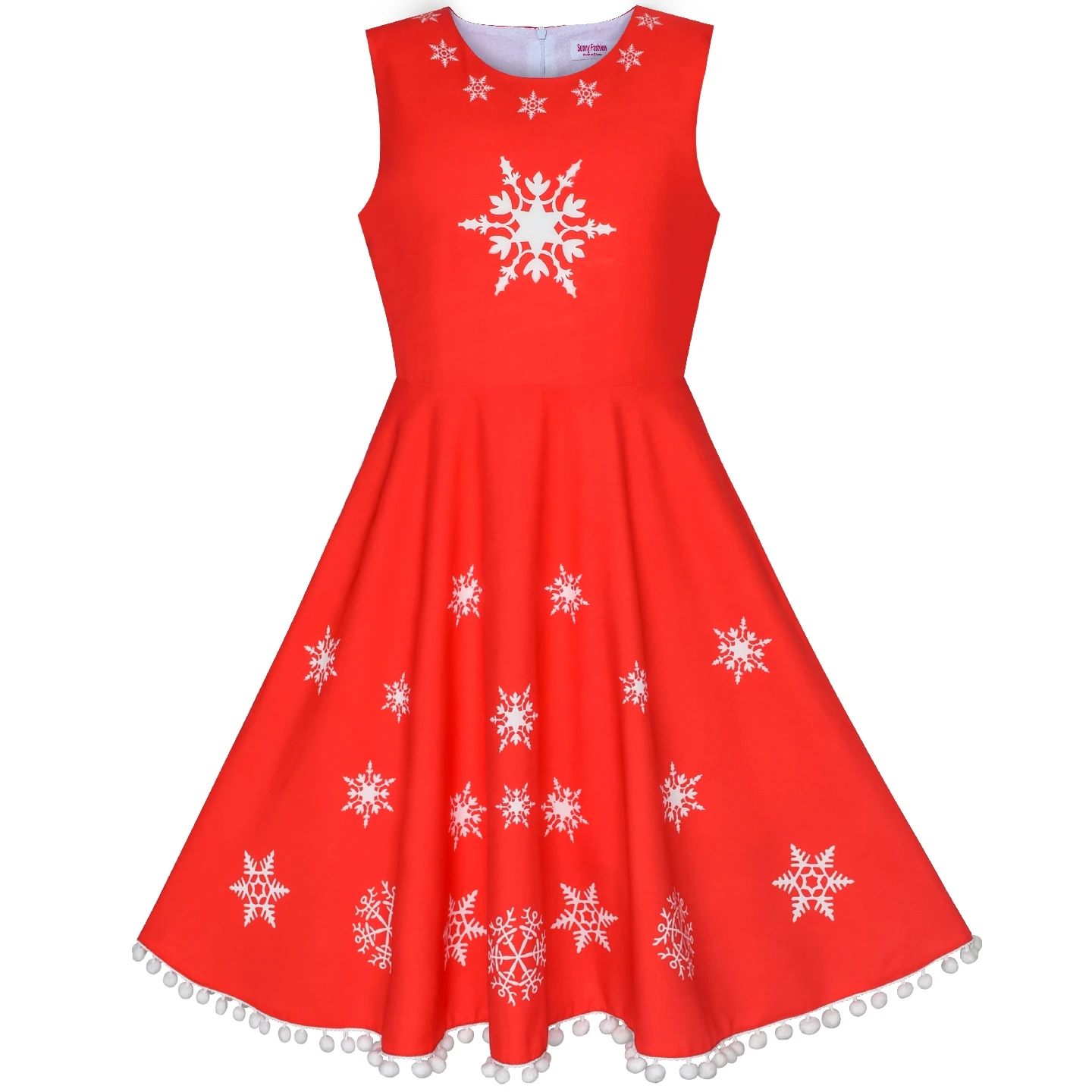 Sunny Fashion платья для девочек платье Цветок Девушка Платье красный Плащ-плащ