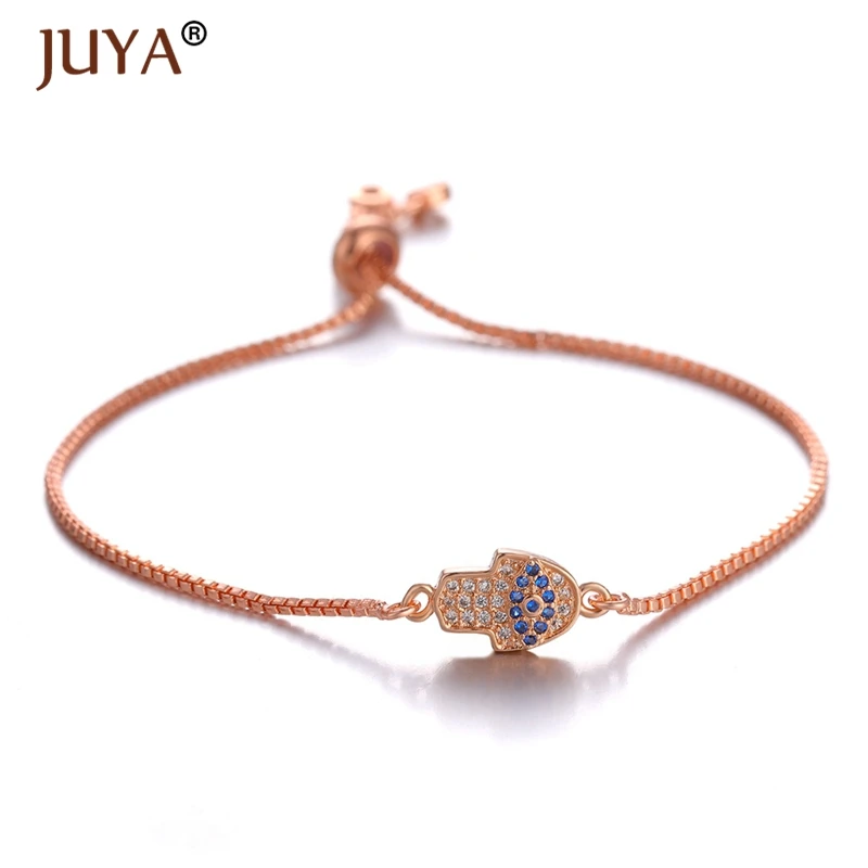 Rose gold copper zircon bracelet femme latest design 10 styles fashion charms evil eye bracelets for men women armband pulsera - Окраска металла: Rose gold