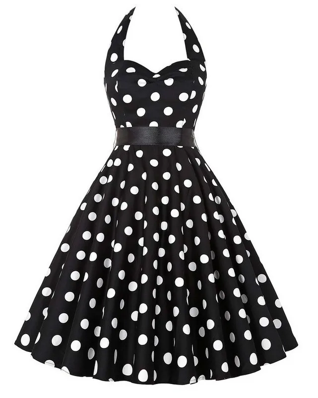 2019 рокабилли платье в горошек женское еда 1950 S 60 винтажное Vestidos на булавке большое