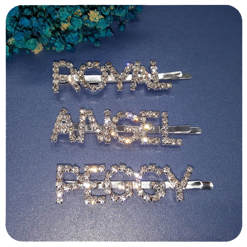 Blingbling Crystal Hair Clip Accessory British Style Word Bobby Pins Jewelry Gift Wholesale | Украшения и аксессуары