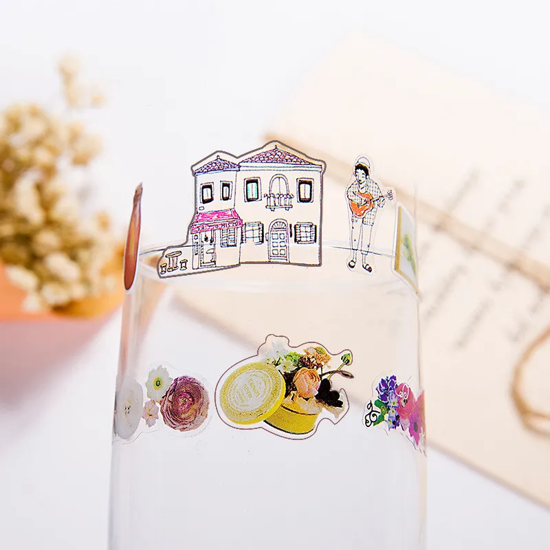 Водонепроницаемый прозрачный милый DIY стикеры для альбомов мультфильм живопись
