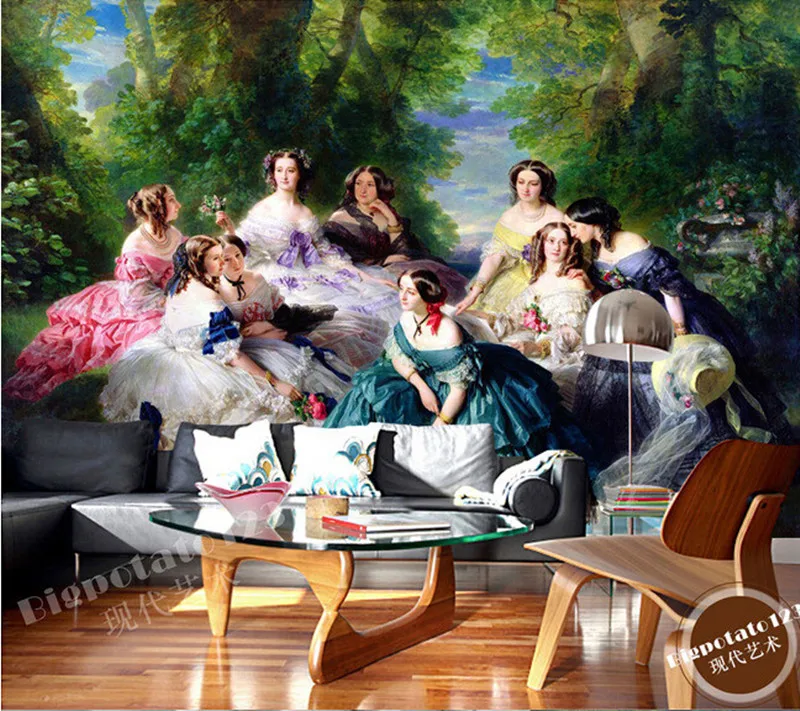 Пользовательские 3D фрески девять сказочных леди картина Эстетическая в лесу