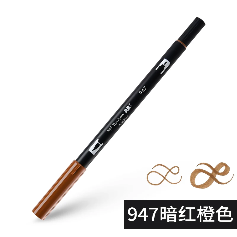 947 ABT Tombow, двойная кисть, художественные маркеры, акварельные маркеры, 96 цветов, мягкая ручка для рукописного письма, профессиональные ручки для рисования - Цвет: 947