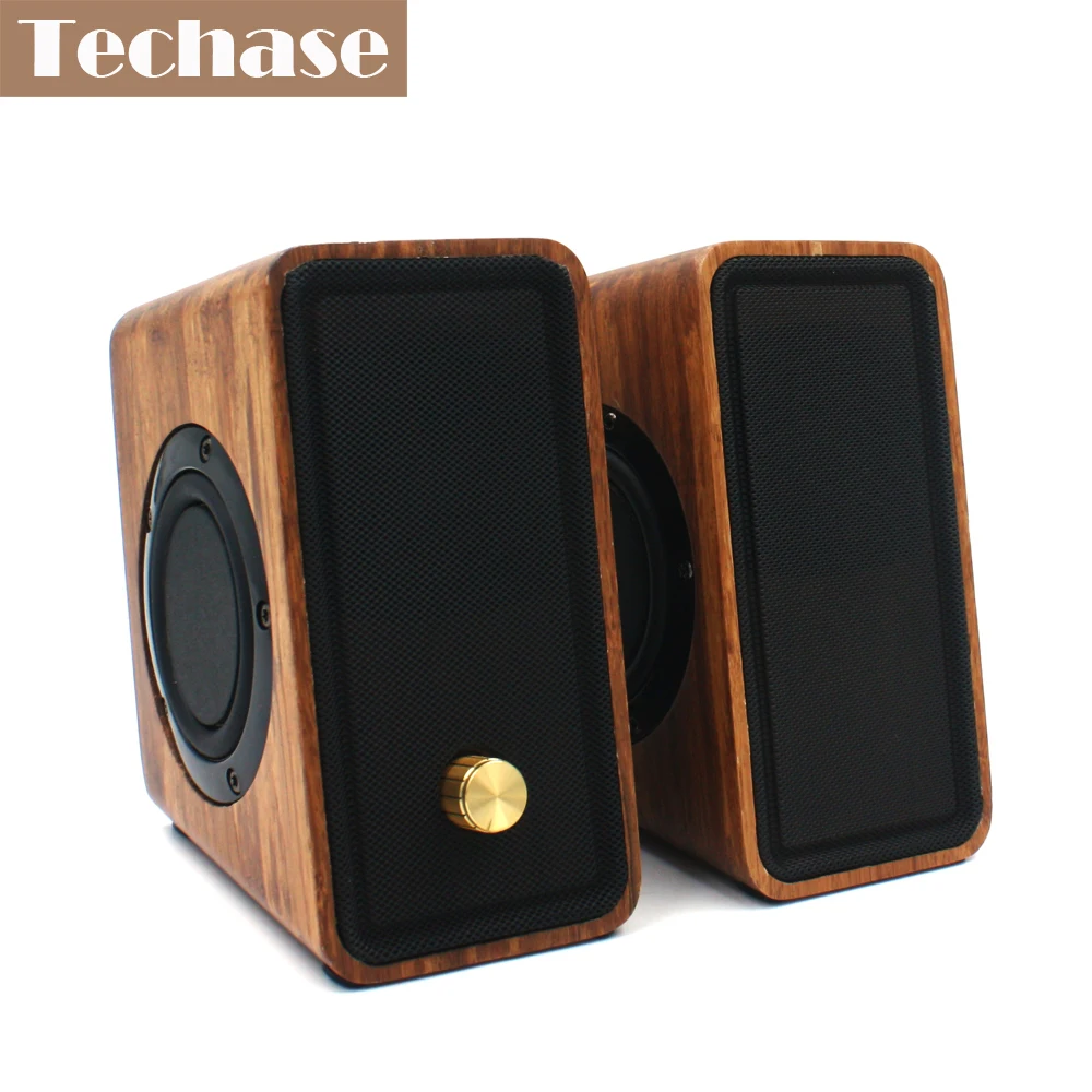 Компьютерная Колонка Techase Бамбуковая колонка с усилителем hi-fi звук