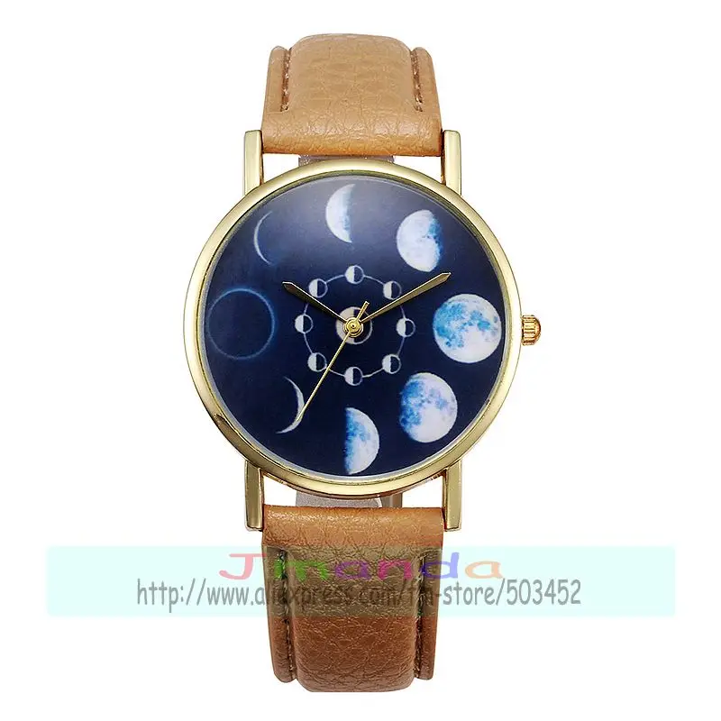 Часы наручные шт./лот 100 с кожаным циферблатом и Вселенной кварцевые повседневные