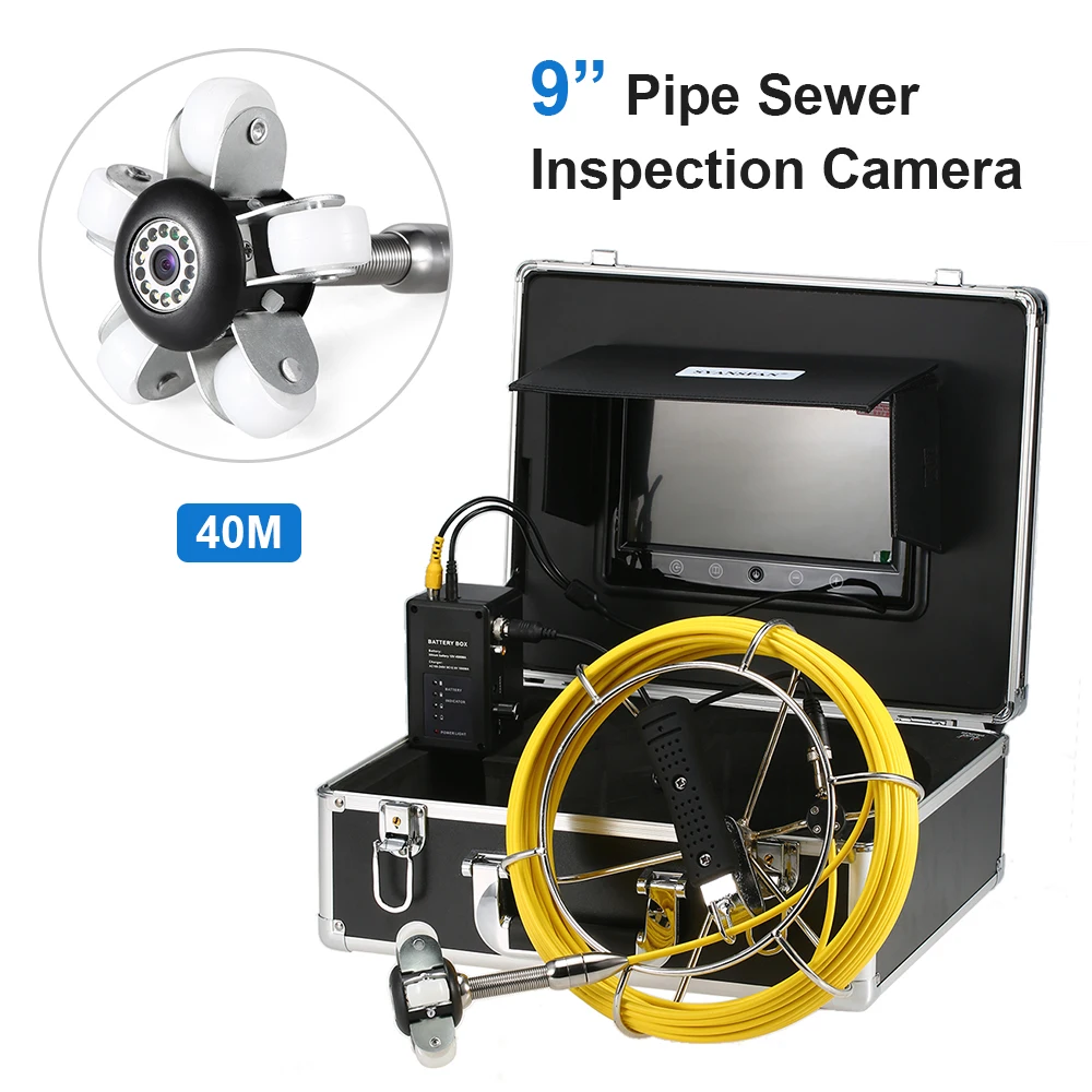 

9 Inch Fish Finder 20M/30/40M Pipe Inspection Camera Drain Sewer Pipeline Industrial Endoscope Snake Camera