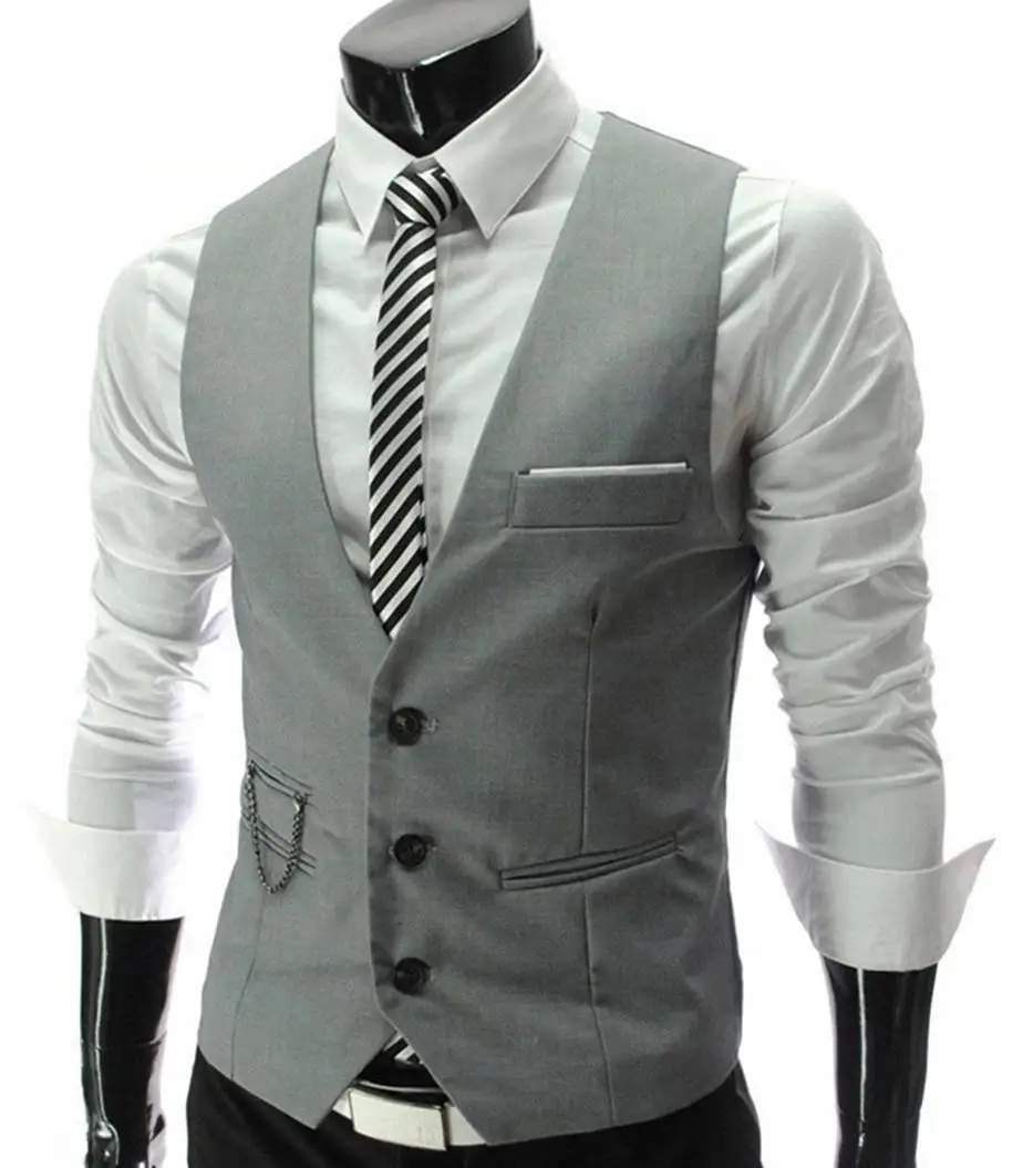 Винтажный Мужской костюм жилет Новое поступление приталенный модный