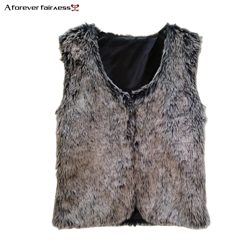 

Женский жилет из искусственного меха A Forever, теплый короткий жилет без рукавов, верхняя одежда, зима 2018