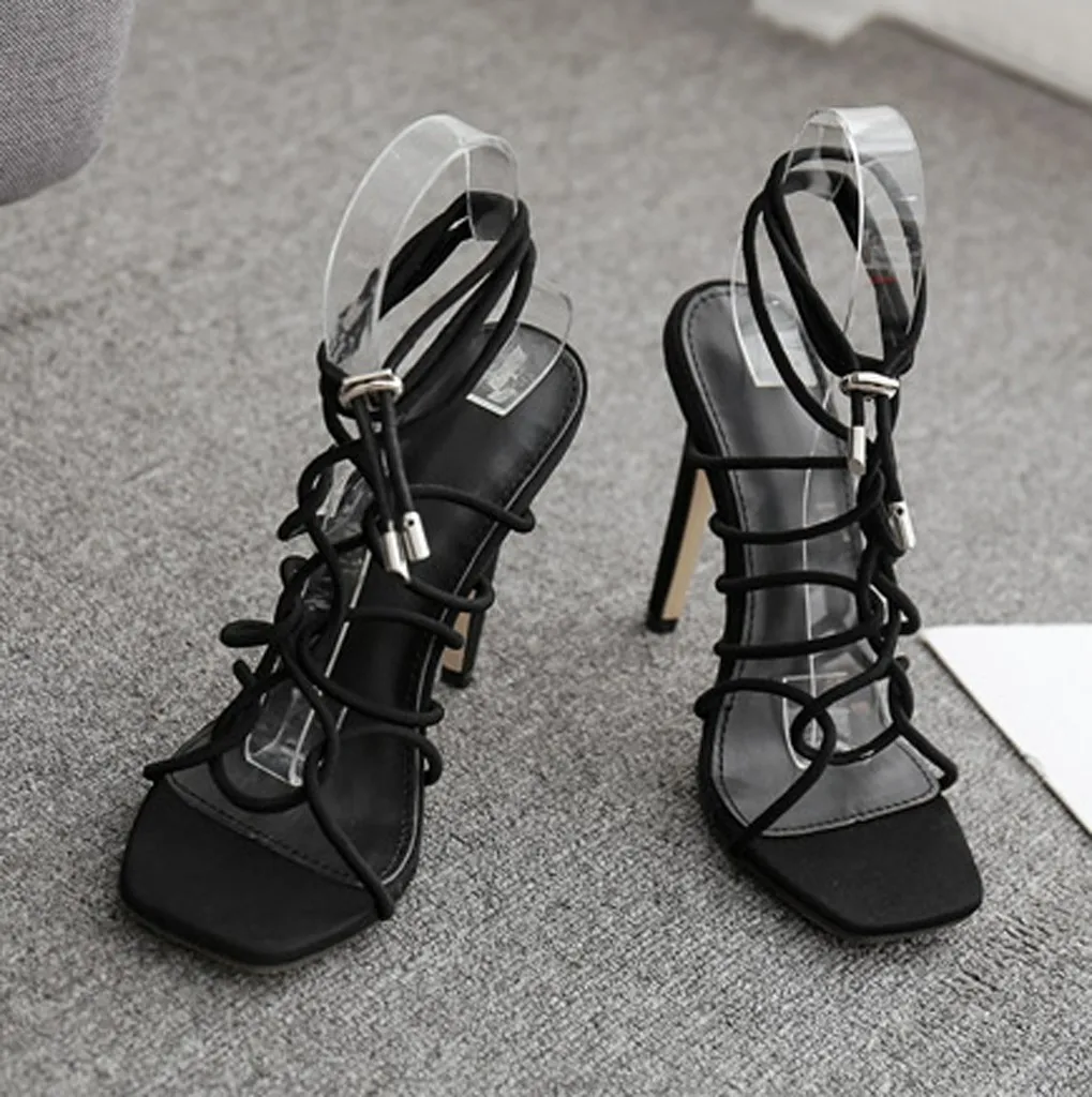 SAGACE/женские пикантные босоножки на высоком тонком каблуке с ремешками для