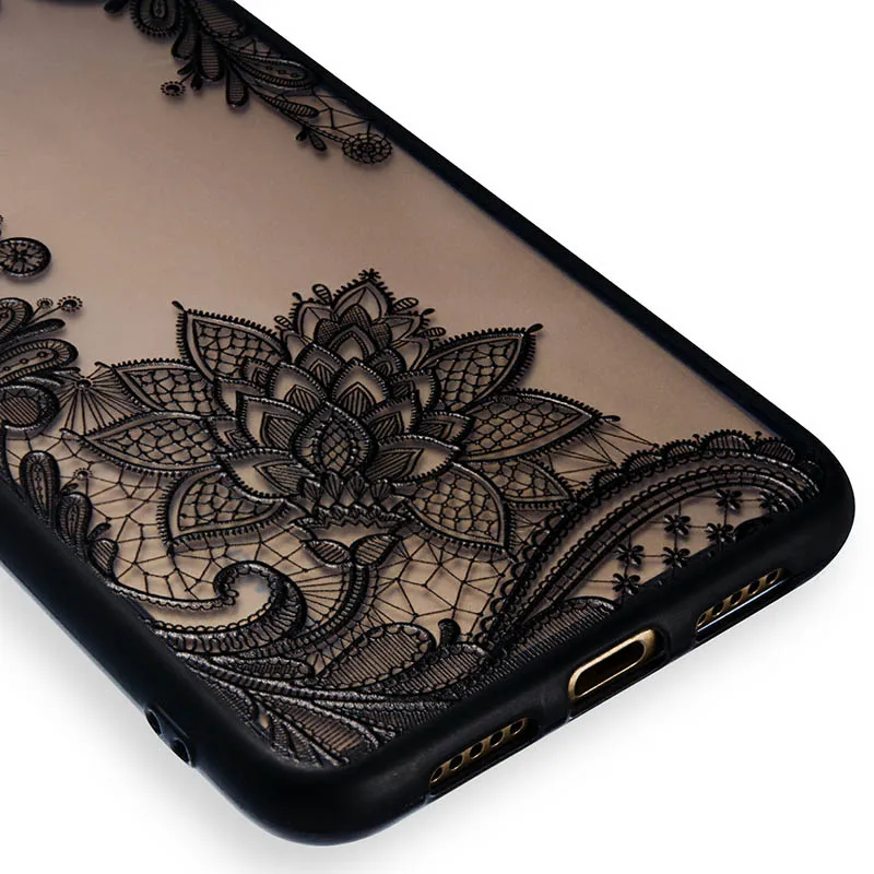 Sexy Lace Flower Phone Case For Huawei P20 P10 P9 P8 lite P Smart Hard PC Back Cover On Honor 7C 7A Pro 7X 6X 10 9 |