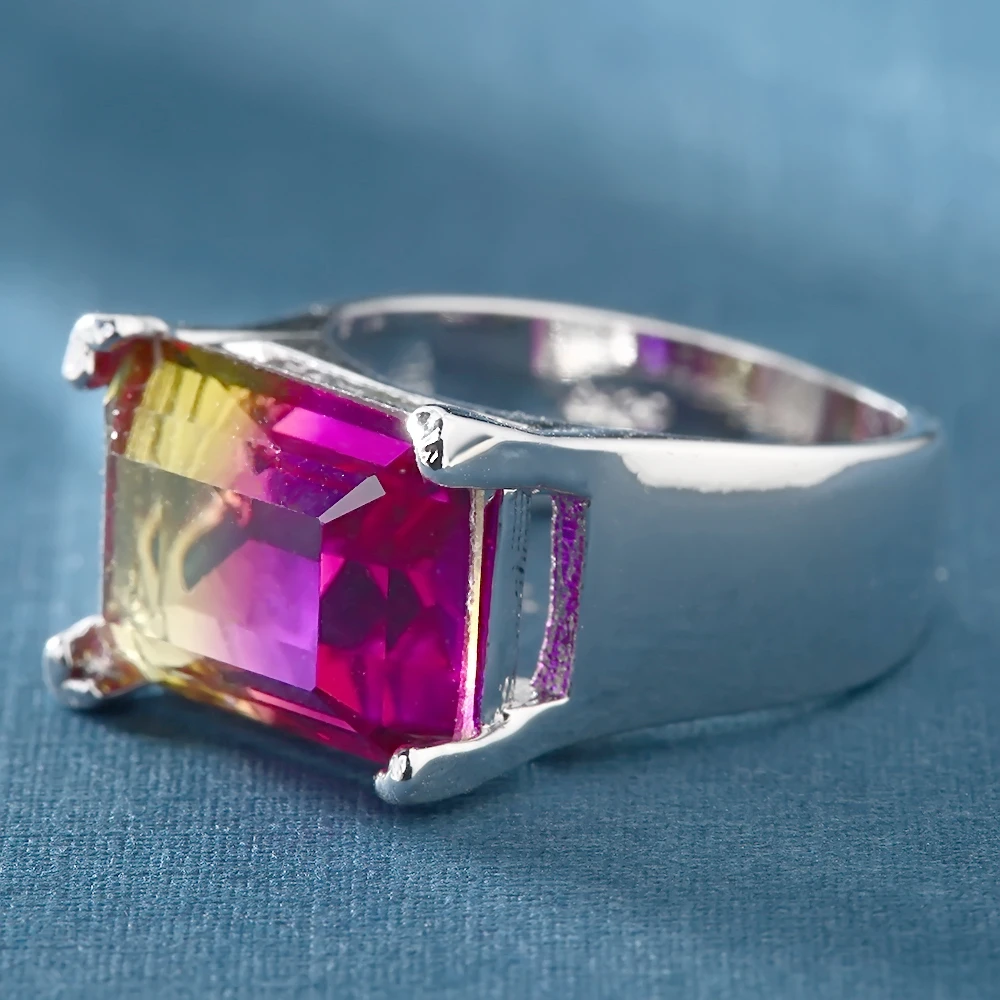 Multicolor cz Crystal Ring For Women&ampmen anel silver color Wedding Rings Female Rainbow Color Stone anillo Fashion Jewelry | Украшения и