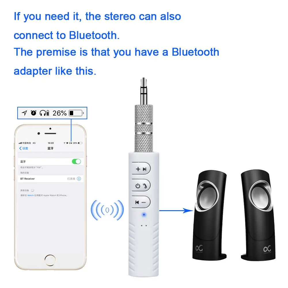 Cuagree 3 5 мм разъем Bluetooth приемник Громкая связь Вызов адаптер автомобильный