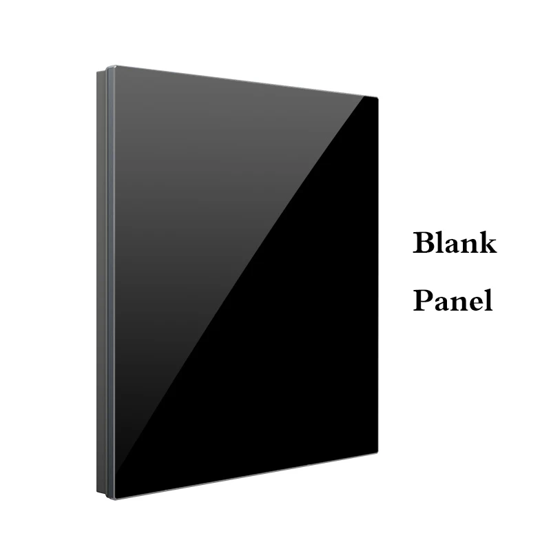 Blank panel 1 2 3 4 банда 1 2 способа бытовой выключатель тип розетки 86 настенная розетка со светодиодной закаленным стеклом зеркало сброс выключатели 86*90 мм - Color: Blank panel