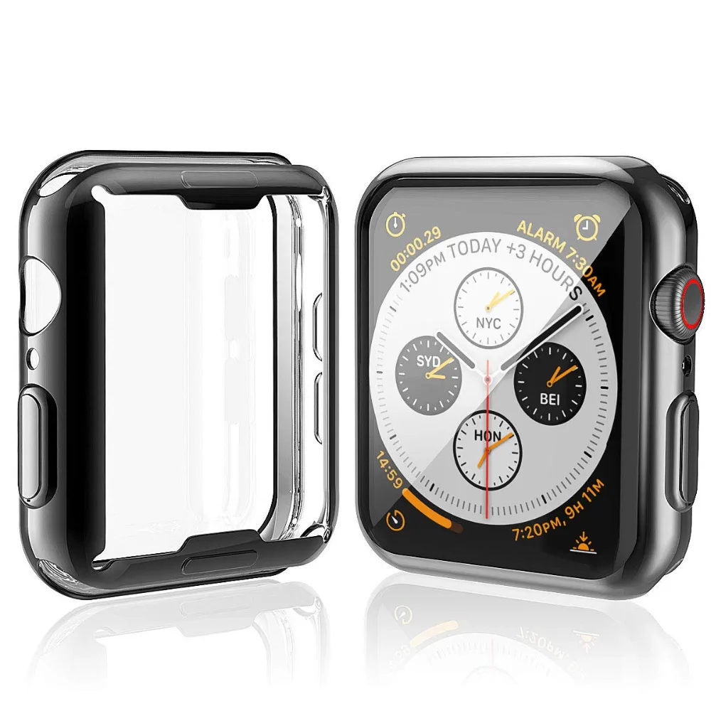 Чехол Ascromy для Apple Watch Series 4 силиконовый мягкий защитный чехол с полным покрытием
