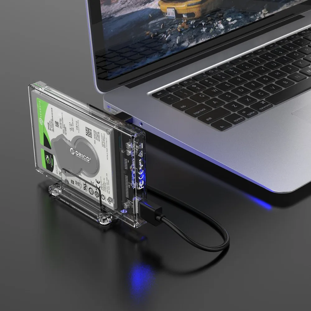 ORICO чехол для жесткого диска 2,5 дюйма SATA для USB 3,0/type-C прозрачный корпус для жесткого диска USB3.0 поддержка протокола UASP SATA3.0 SSD чехол