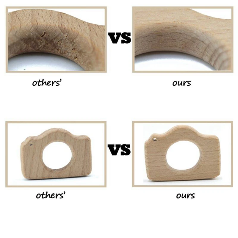 Let's make Baby Wooden Teethers Rodent Cartoon Animals Beech Wood Christmas Tree Teething BPA Free Tooth Care Products 1pc