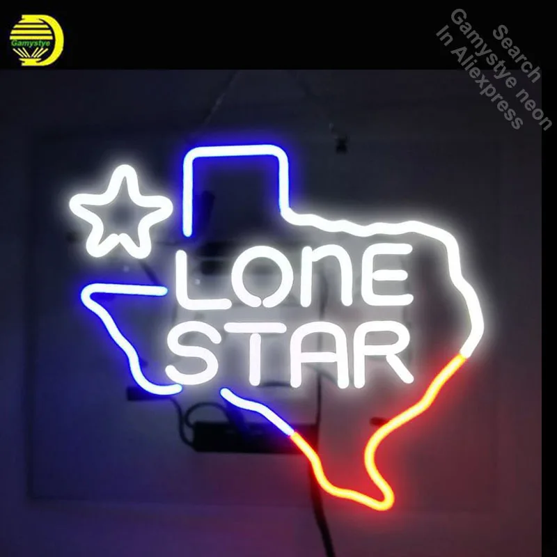 

Neon Sign Texas Lone Star Neon Light Sign Beer Pub Restaurant Store Display Arcade signs handcraft Publicidad lamps 17x14 inch