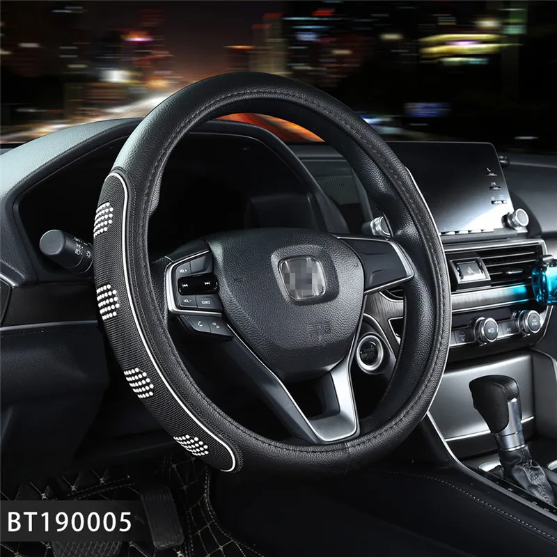 Спортивные ПУ кожаные чехлы рулевого колеса автомобиля чехол для hyundai Nissan Peugeot 308