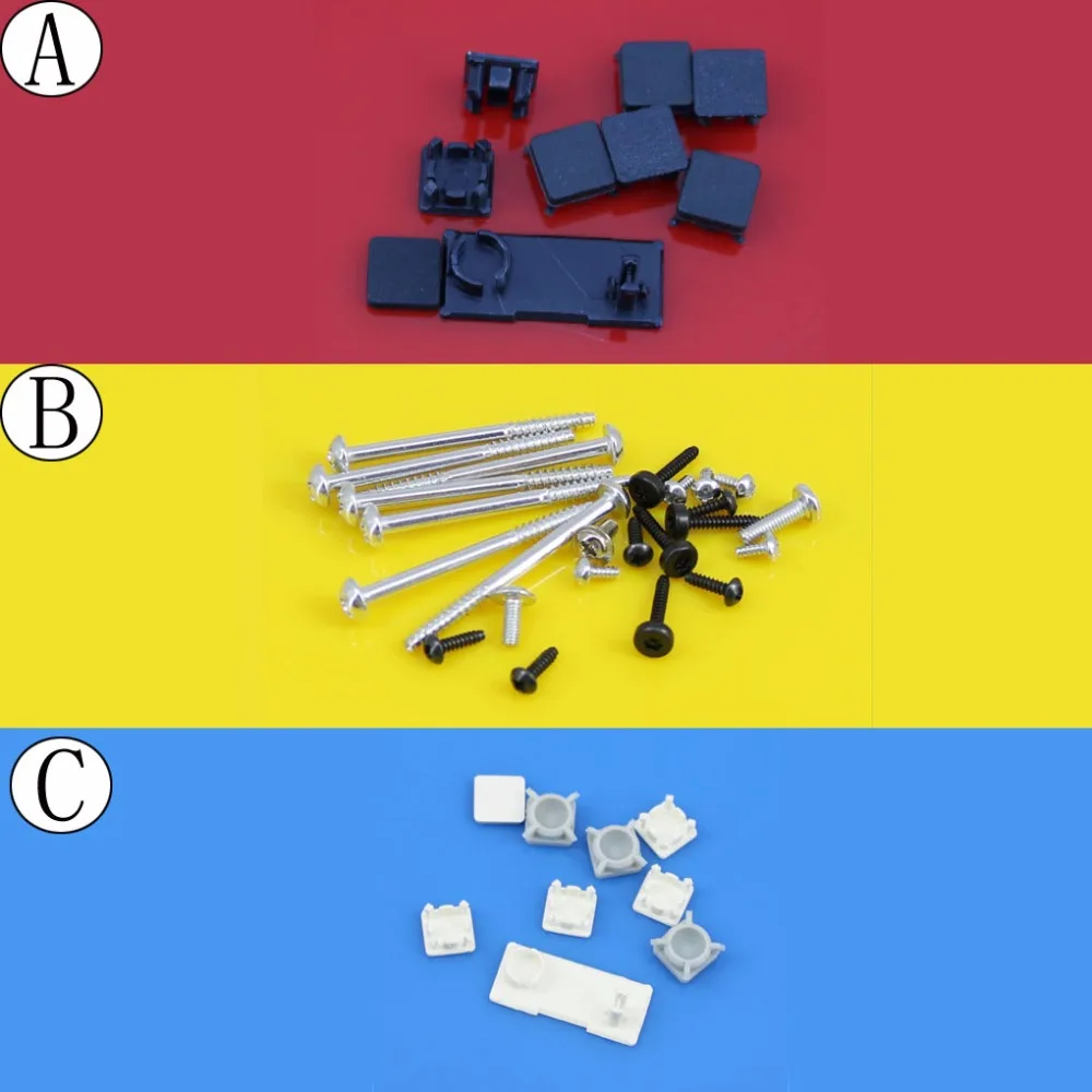

White Black Plastic For PS3 Slim Console Screws with Screw Rubber Feet Cover Set