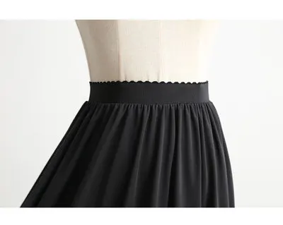 black 90cm no lace Юбка с подкладкой, 105 см, удлиненная, 3 метра, с подолом, трапециевидная, кружевная, Нижняя юбка, анти-отражение, Женская длинная Нижняя юбка, полускользящая, женская - Цвет: black 90cm no lace